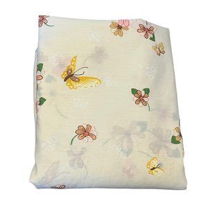 Vintage Thomaston Mills Double Full Flat Butterfly Sheet Cotton Floral Boho